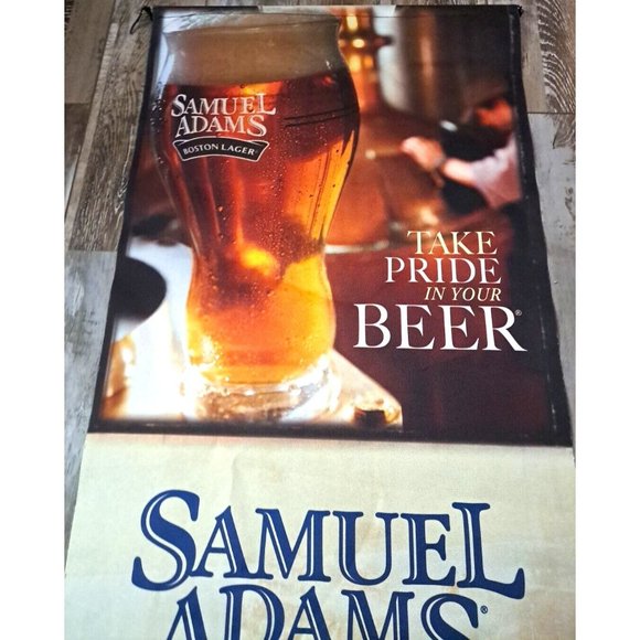 Sam Adams Boston Lager Banner Sign 2008 Indoor Outdoor Beer Display 43x19 - Picture 3 of 4